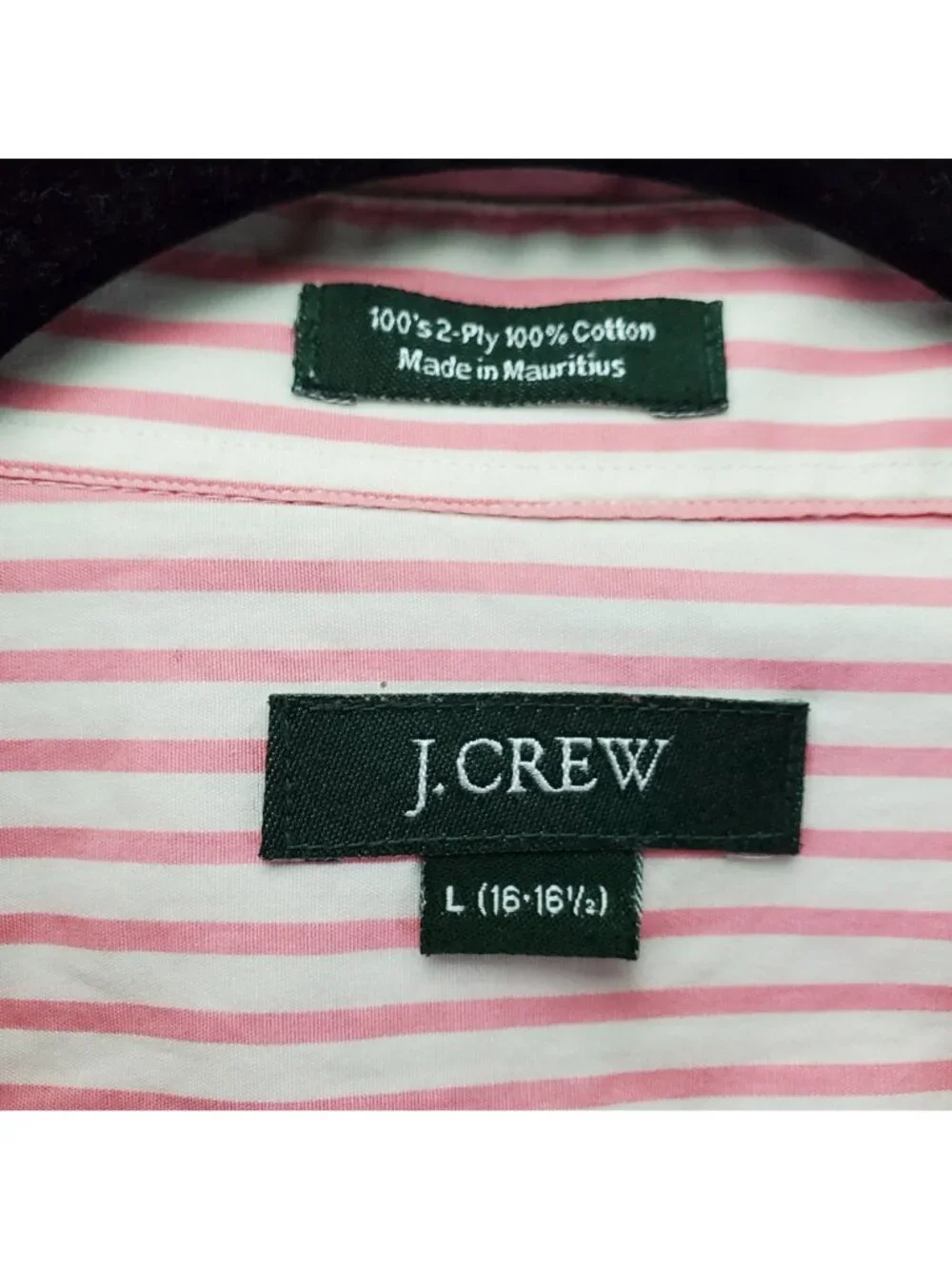 J. Crew Shirt Mens Large Pink Striped Classic Long Sleeve Button Front Cotton